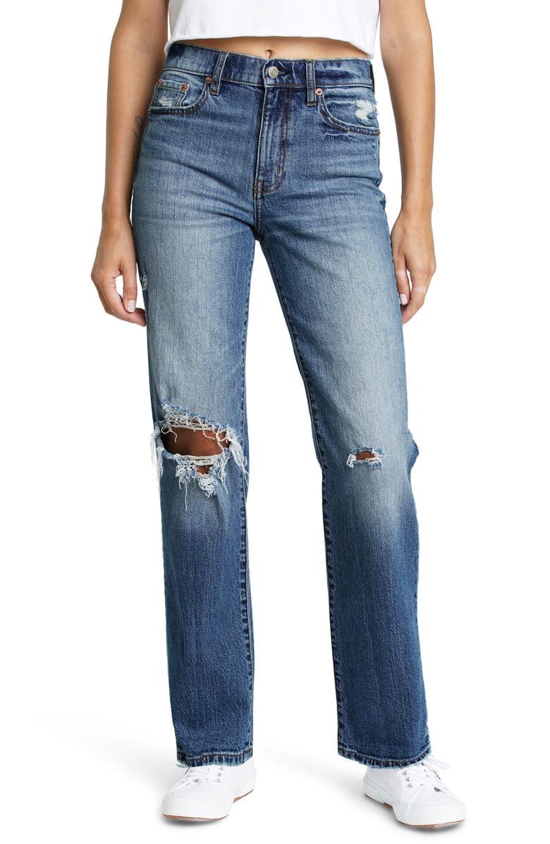 DAZE Sundaze Ripped High Waist Dad Jeans, Main, color, 