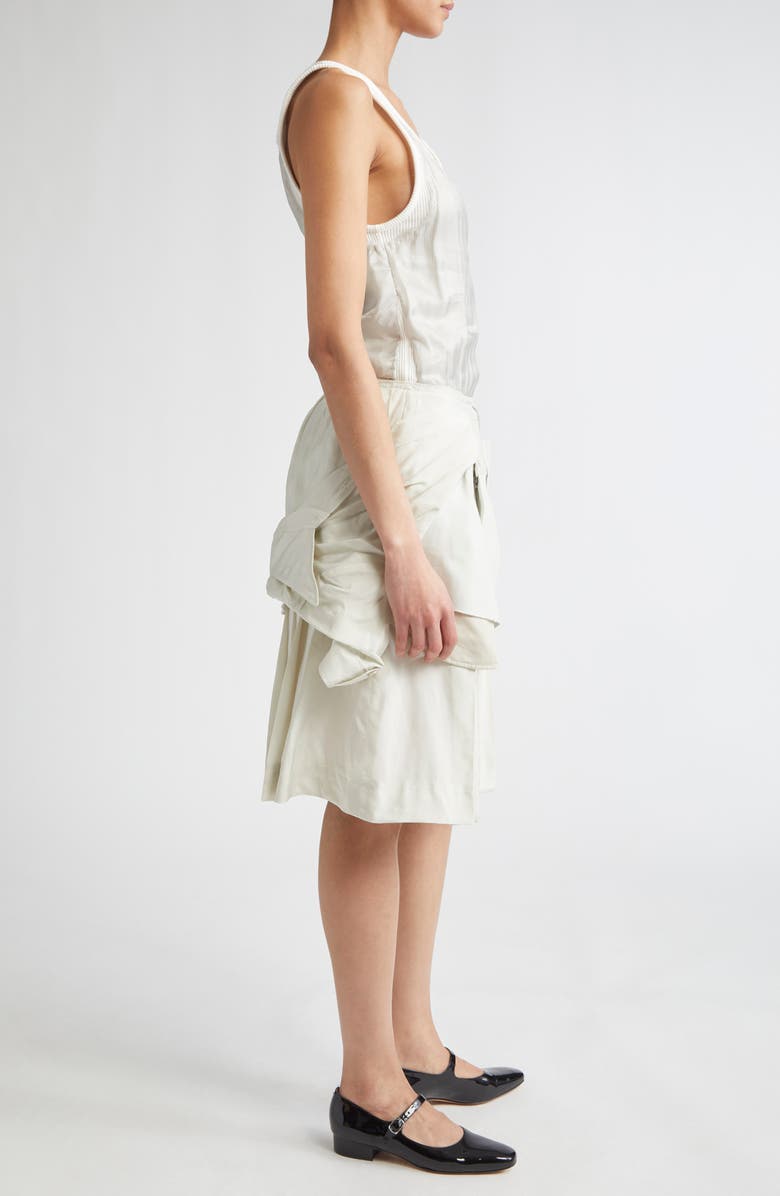 Maison Margiela Deconstructed Mixed Media Midi Dress, Alternate, color, Healing Aloe And Pearl