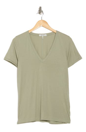 Rag & Bone Core V-neck T-shirt In Moss