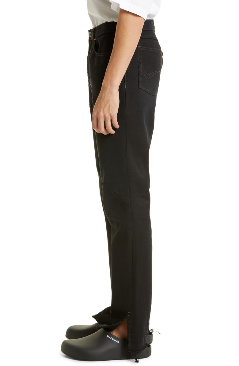Balenciaga Super Fitted Raw Hem Jeans, Alternate, color, 