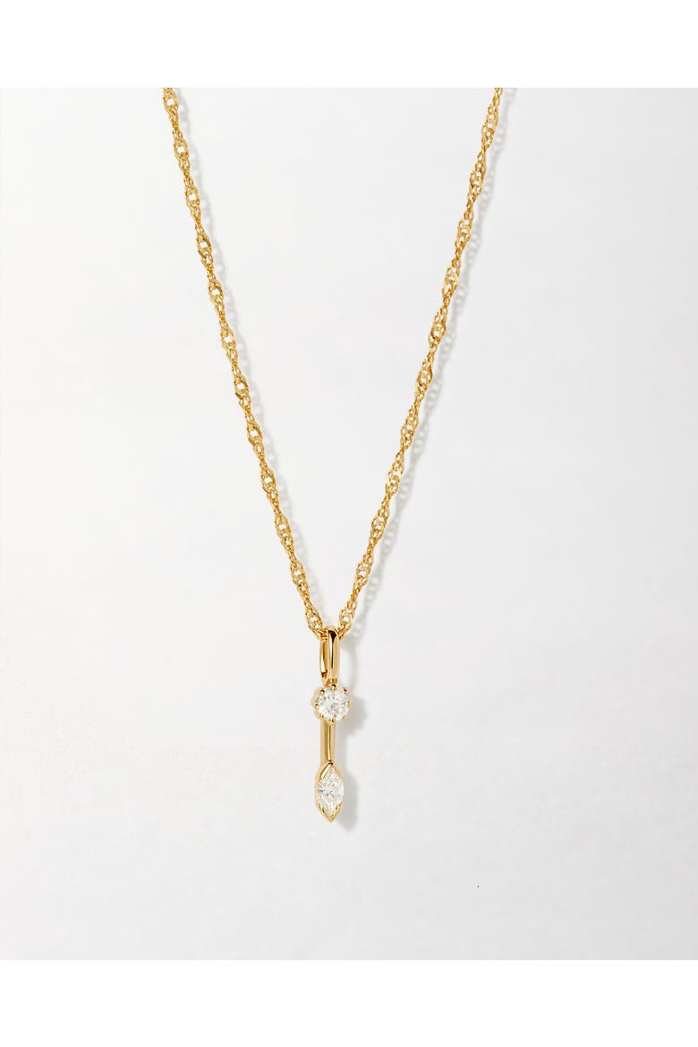 Marquise Solitaire Diamond Necklace, Main, color, Marquise