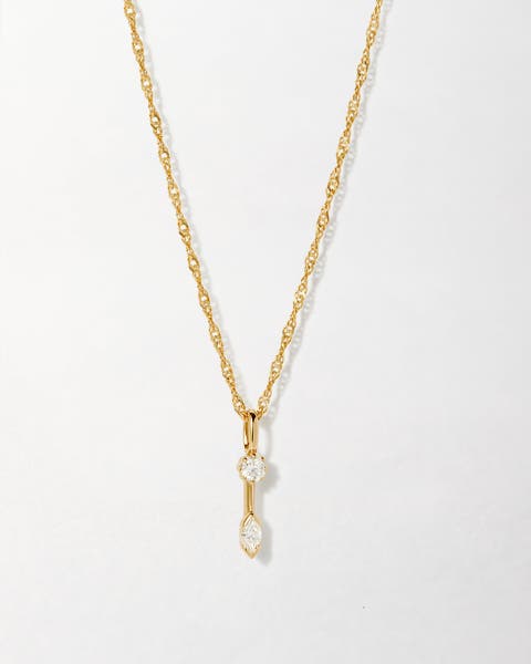 Marquise Solitaire Diamond Necklace