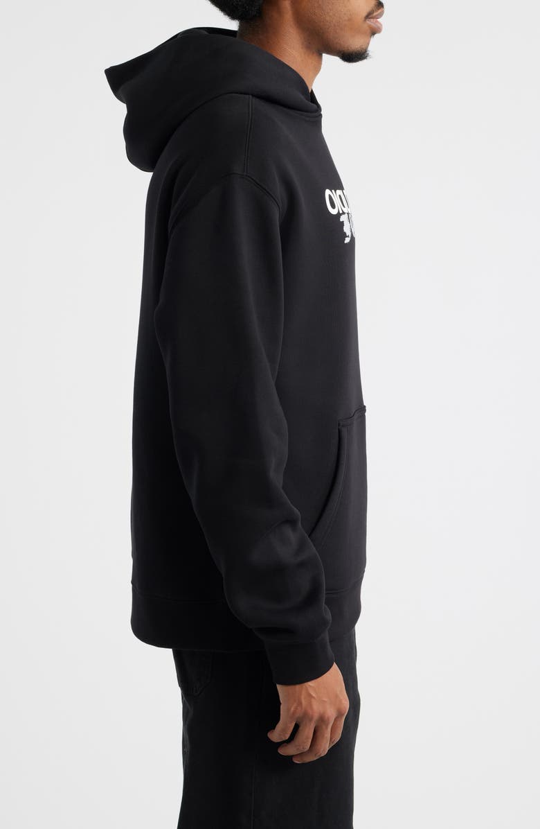 SANTO STUDIO Forever Logo Cotton Fleece Hoodie, Alternate, color, Black