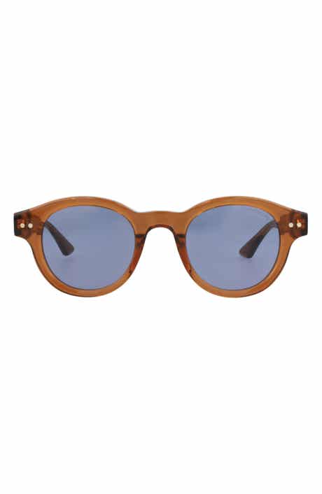 Montblanc 48mm Round Sunglasses FASHION SUNGLASSES
