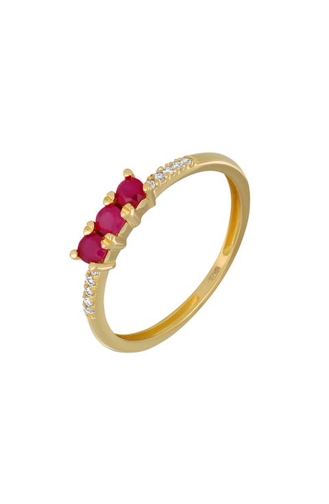 El Mar 18K Gold Gemstone & Diamond Stackable Ring