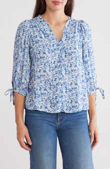 Renee C Ditsy Puff Sleeve Blouse