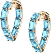 GOSHWARA Gossip Stone Heart Hoop Earrings