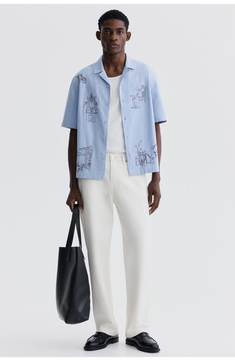 H&M Relaxed-fit cotton resort shirt, Main, color, Light Blue