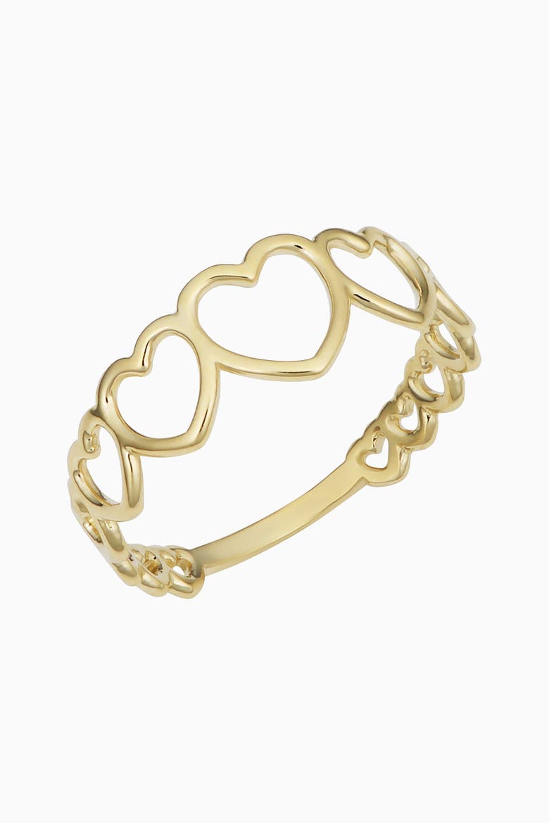 14K Yellow Gold Heart to Heart Ring, Main, color, Yellow Gold