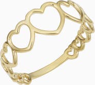Oradina 14K Yellow Gold Heart to Heart Ring