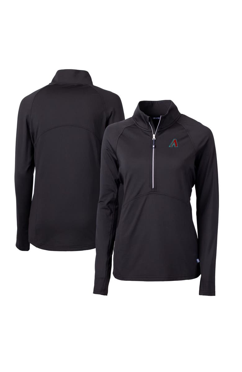 Cutter & Buck Women's Cutter & Buck  Black Arizona Diamondbacks Adapt Eco Knit Stretch Recycled Half-Zip Pullover Top, Alternate, color, 