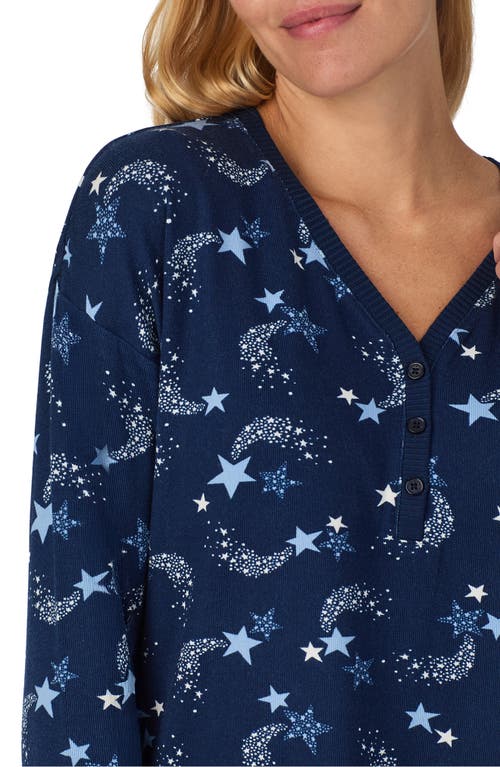Kate Spade New York Print Henley Pajamas In Blue