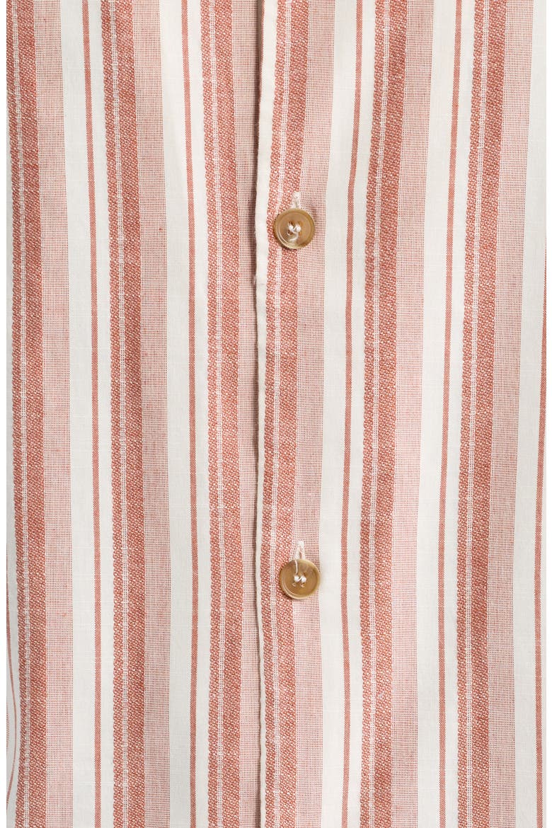 Vacation Stripe Cotton Camp Shirt, Alternate, color, NATURAL