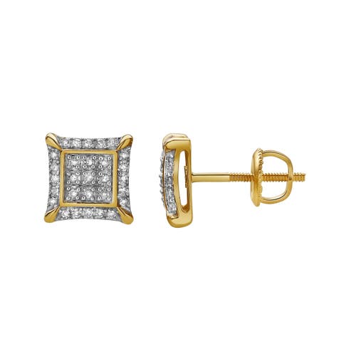 Luvmyjewelry Borrifar 10k Yellow Gold Diamond Unisex Earrings In 10k Yellow Gold