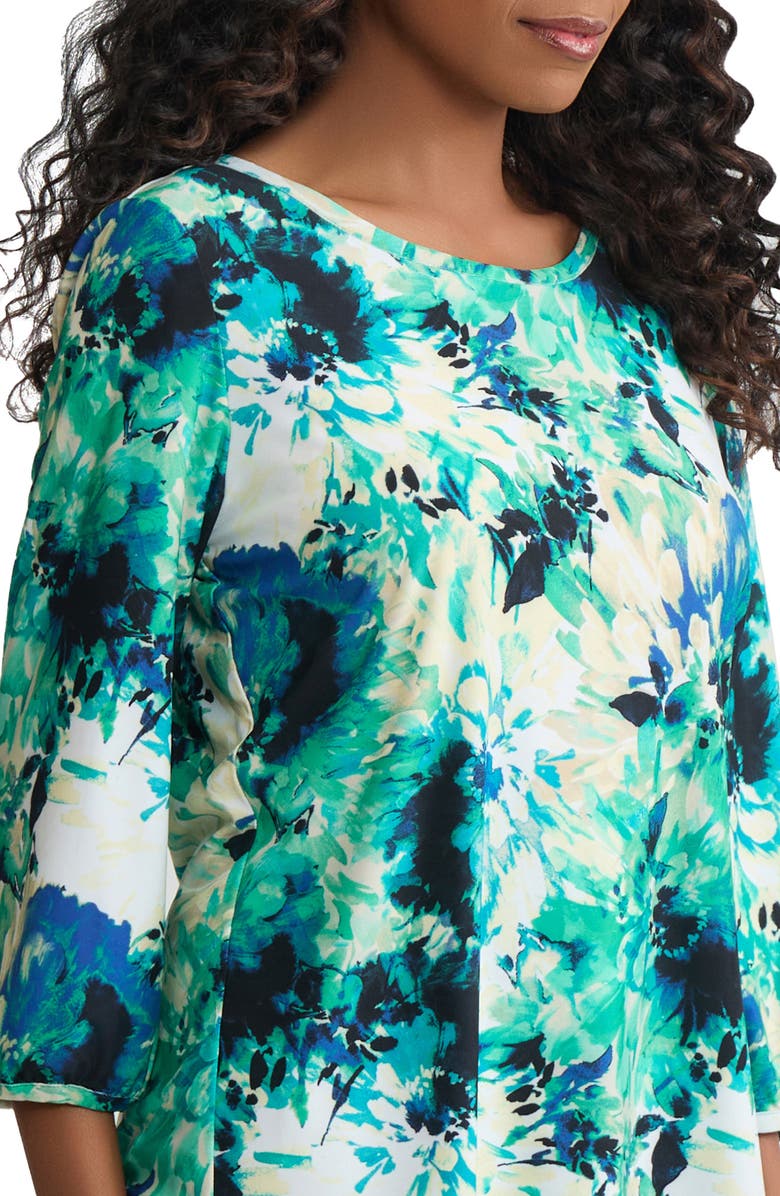 Jones New York Floral Three Quarter Sleeve Top, Alternate, color, 