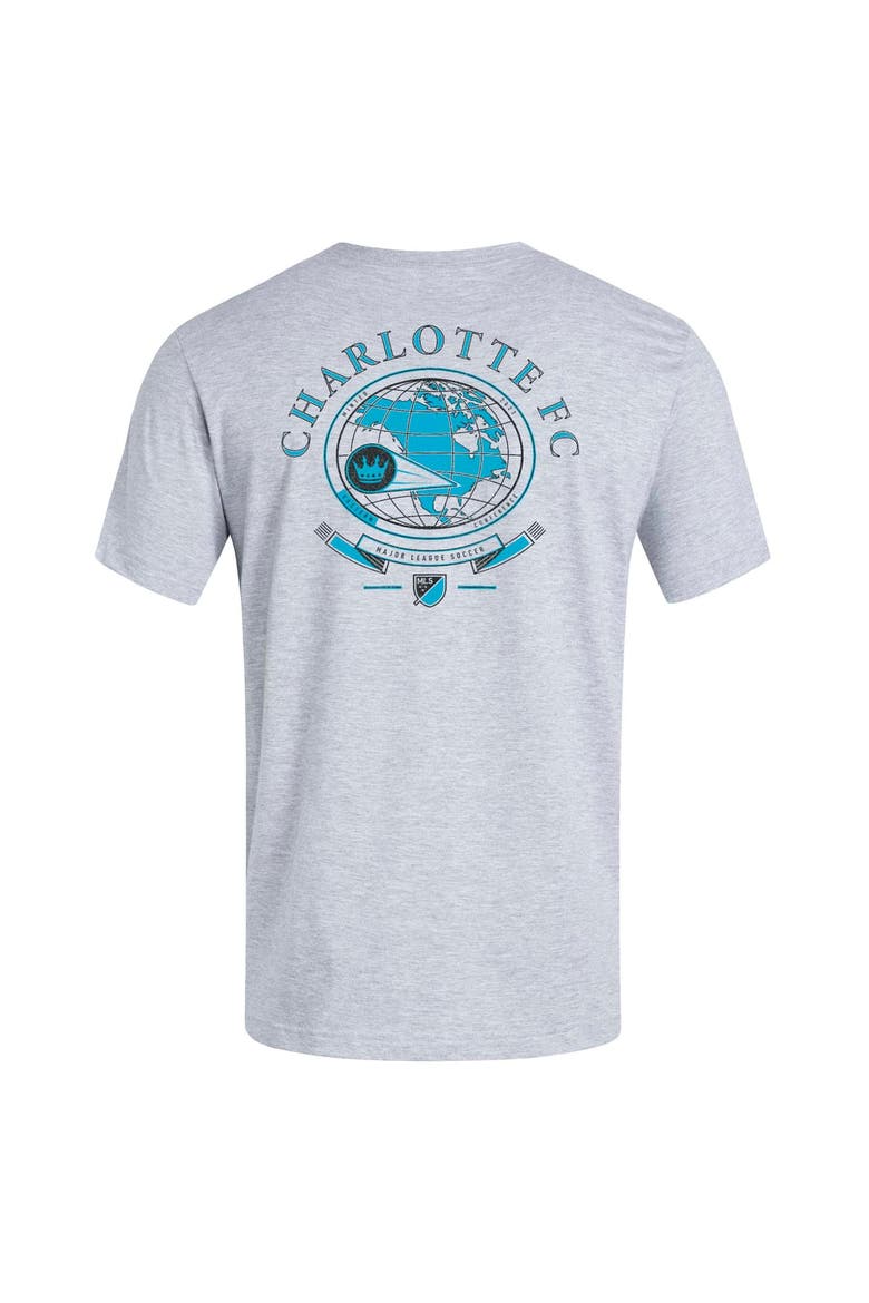 Men's adidas Heather Gray Charlotte FC World Pitch T-Shirt, Alternate, color, Heather Gray