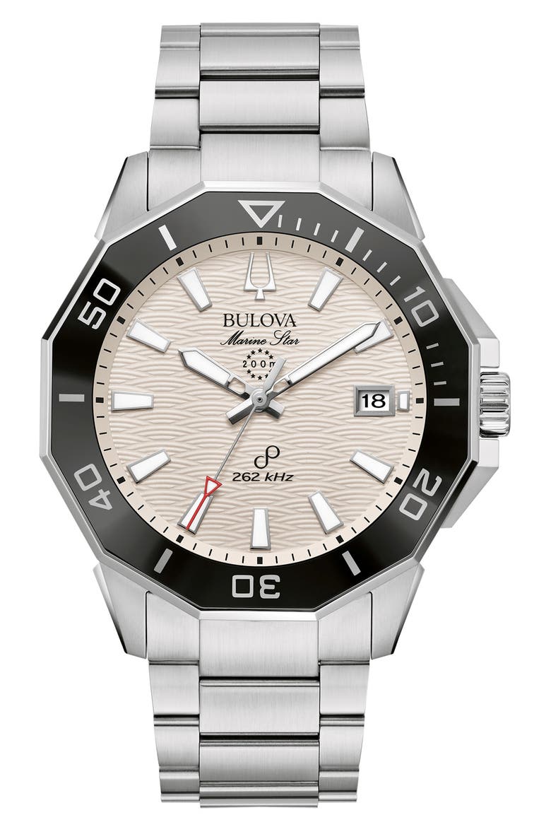 Marine Star Precisionist Bracelet Strap Watch, 43mm, Main, color, SILVER