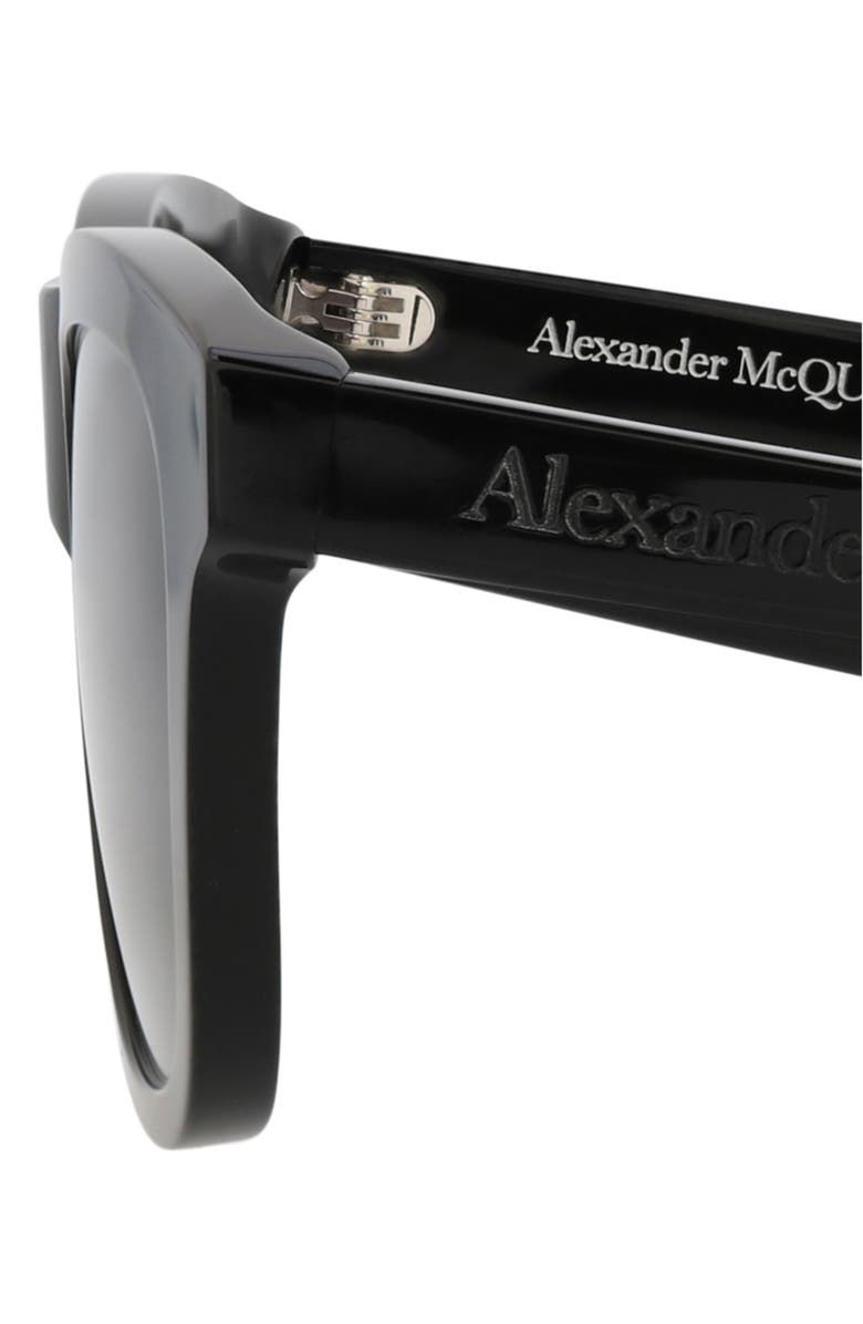 McQueen 54mm Square Sunglasses, Alternate, color, Black Black Grey