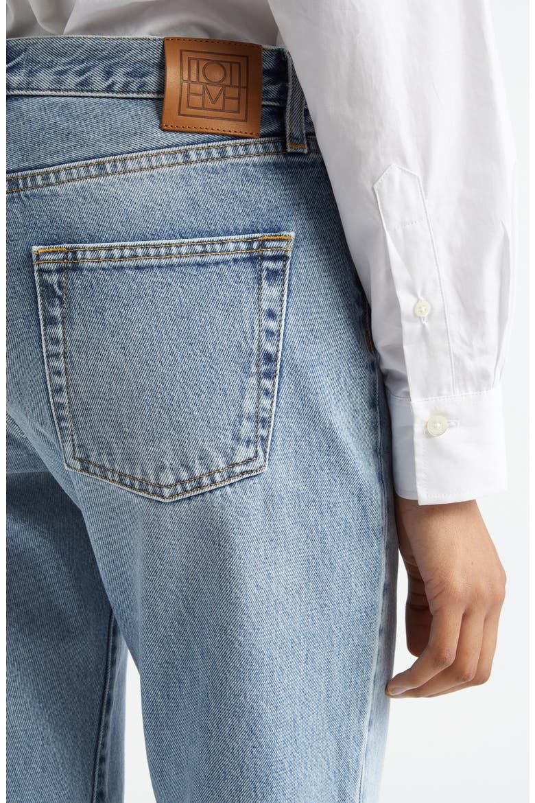 Twisted Seam Organic Cotton Straight Leg Jeans, Alternate, color, WORN BLUE