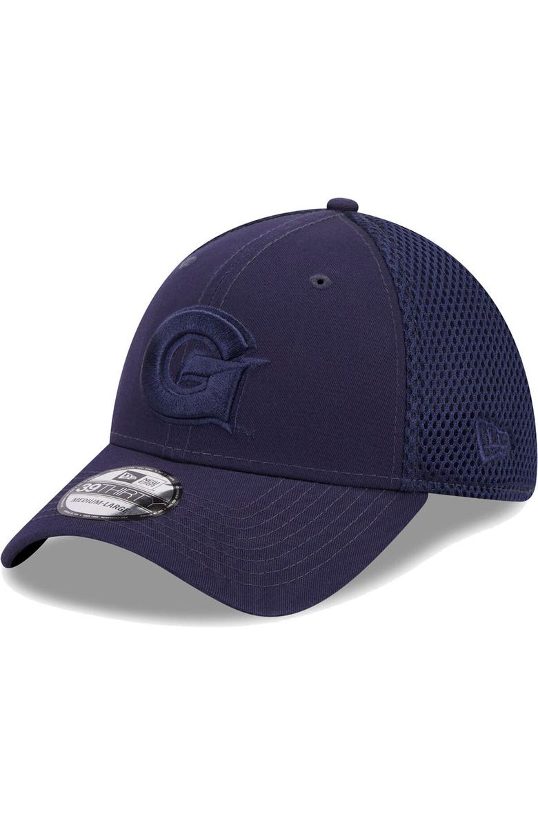 New Era Men's New Era Navy Georgetown Hoyas Team Neo Tonal 39THIRTY Flex Hat, Main, color,
