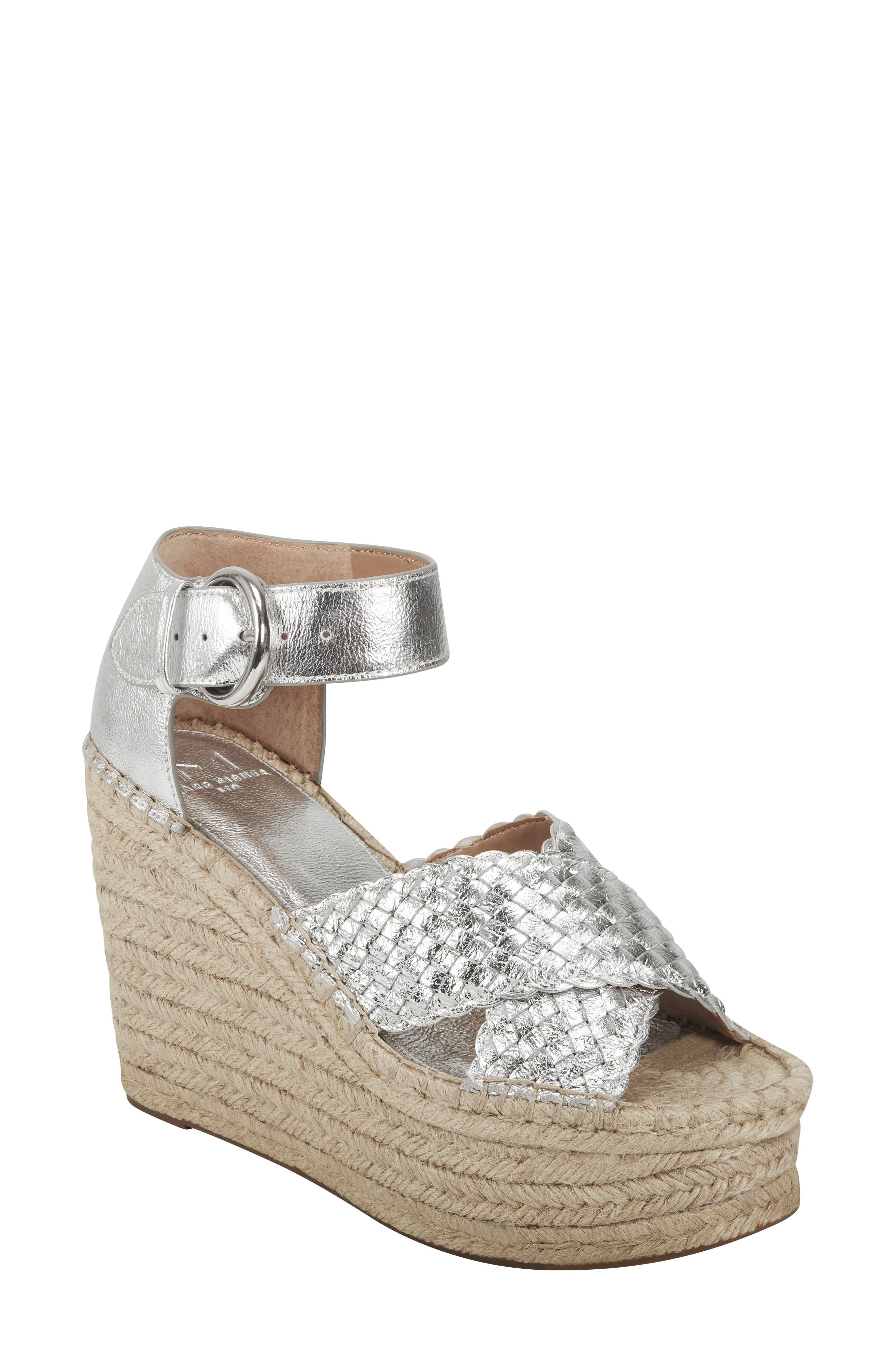 Aylon Espadrille Sandal, Main, color, SILVER LEATHER