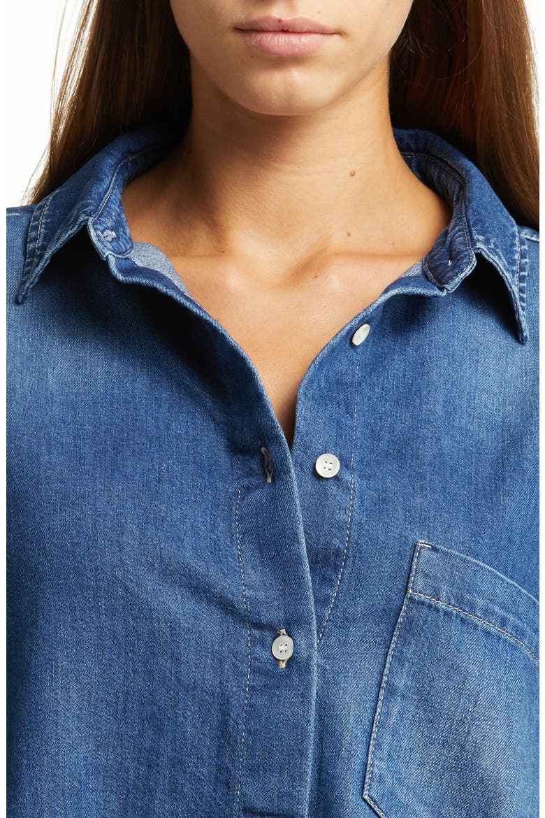 Women's Mira Organic Cotton Denim Shirt, Alternate, color, DARK BLUE