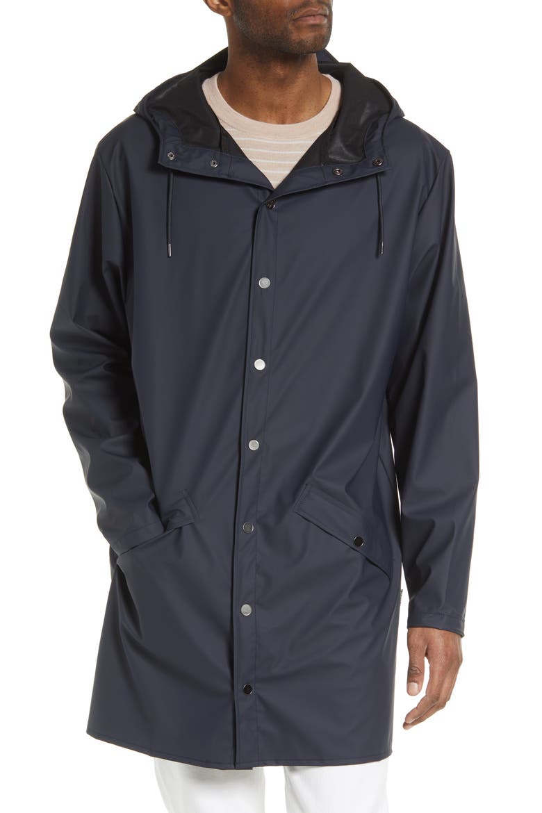 Waterproof Longline Jacket, Alternate, color, NAVY
