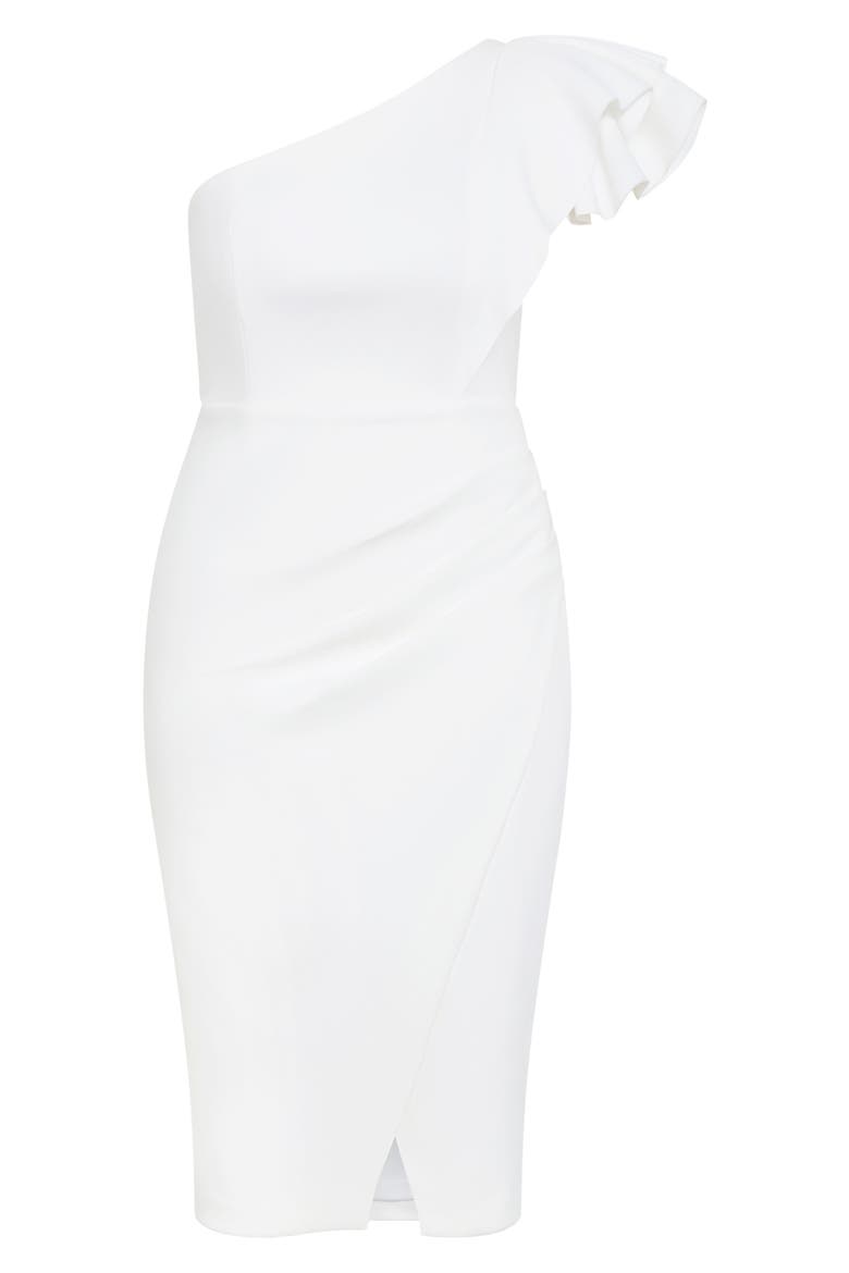 Milani One-Shoulder Cocktail Dress, Alternate, color, IVORY