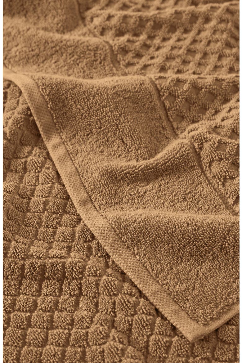 Diamond Waffle Texture 6-Pack Hand Towel Set, Alternate, color, MOCHA
