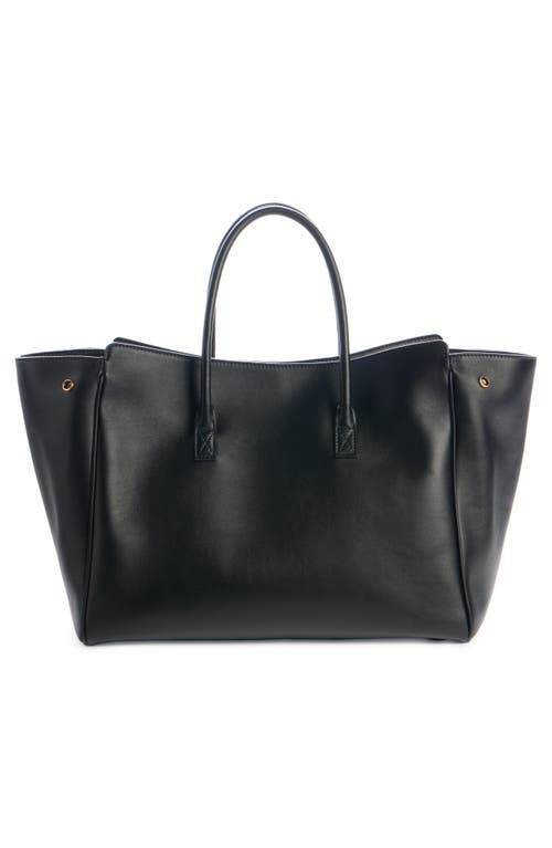 Balenciaga Women Black Leather Mini Carry All Hampton Shopping Bag In Black