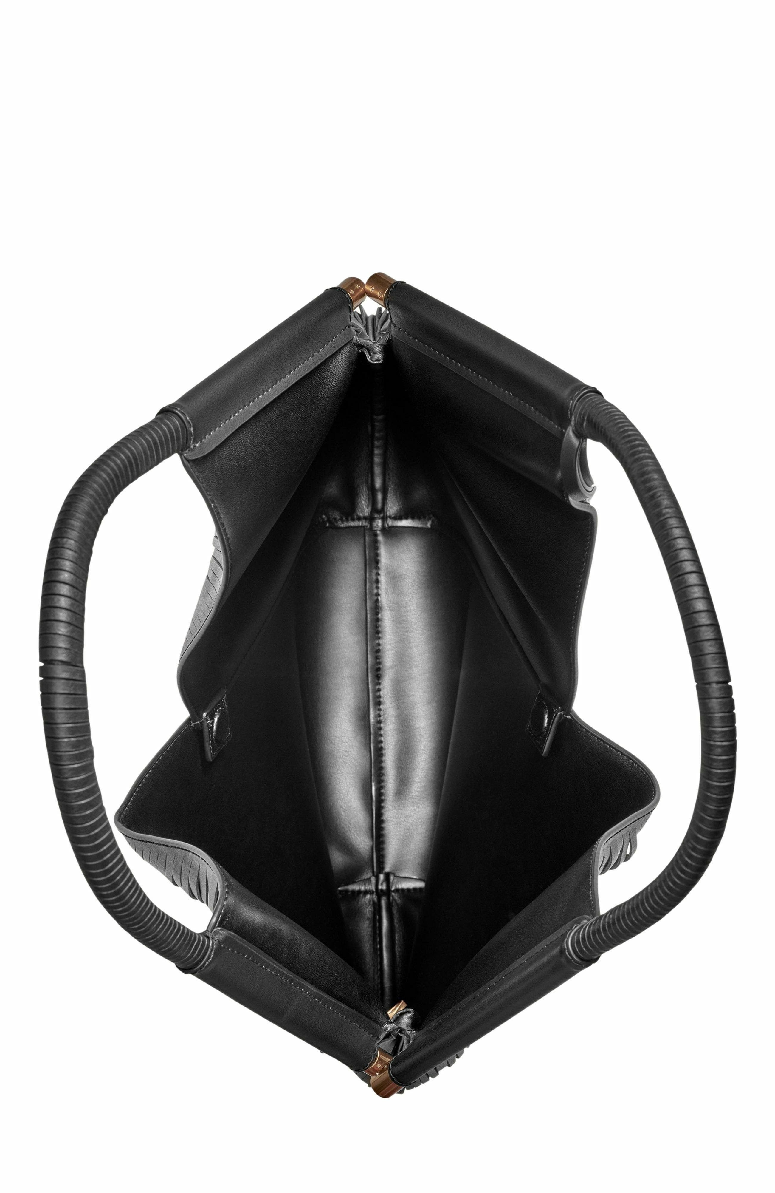 Donna Karan New York Baldwin Lasercut Shoulder, Alternate, color, Black/Gold