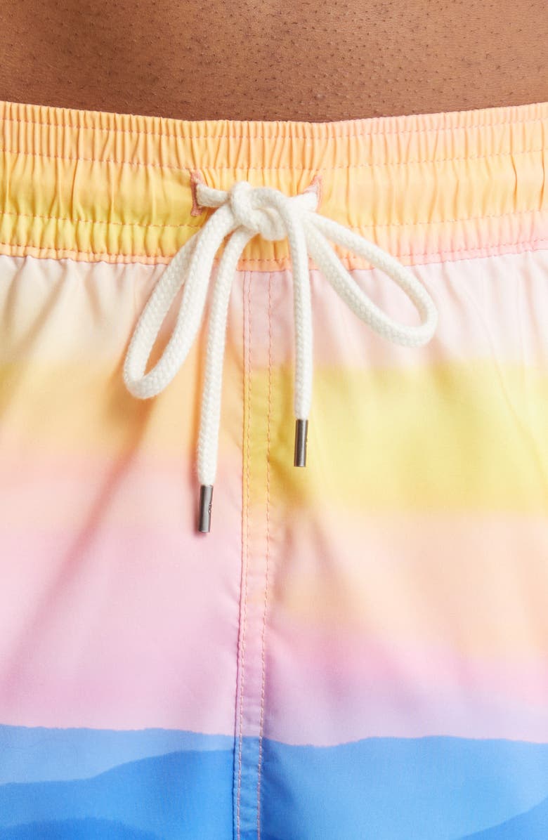 Polo Ralph Lauren Traveler Sunset Print Swim Trunks, Alternate, color, 