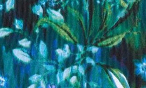 Connected Apparel Floral Sleeveless A-line Dress In Blue