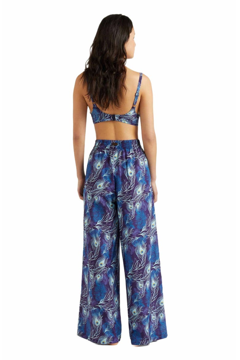 Women's Flowy Silk Pants, Alternate, color, MINUIT