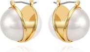 Vince Camuto Imitation Pearl Hoop Earrings