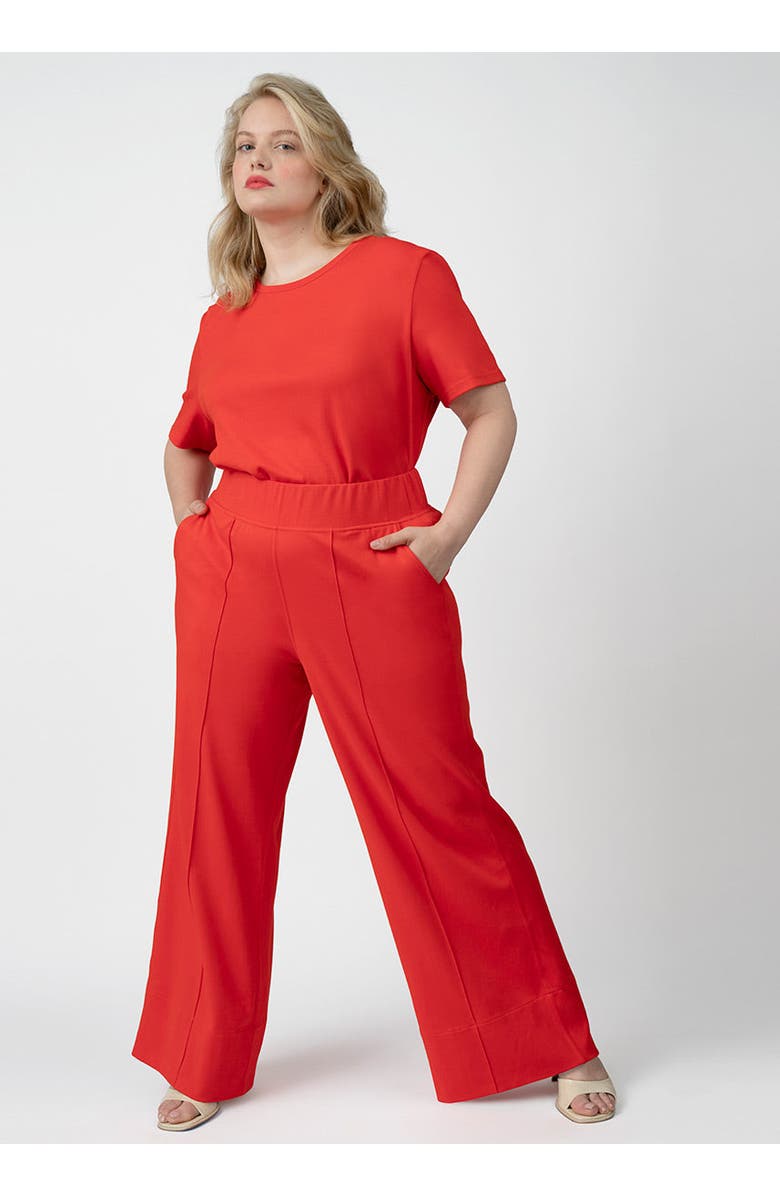 SEE ROSE GO CoolROSE Luxe Wide Leg Pant Plus Size, Alternate, color, Poppy