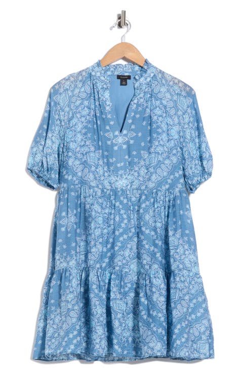 Tiered Split Neck Dress
