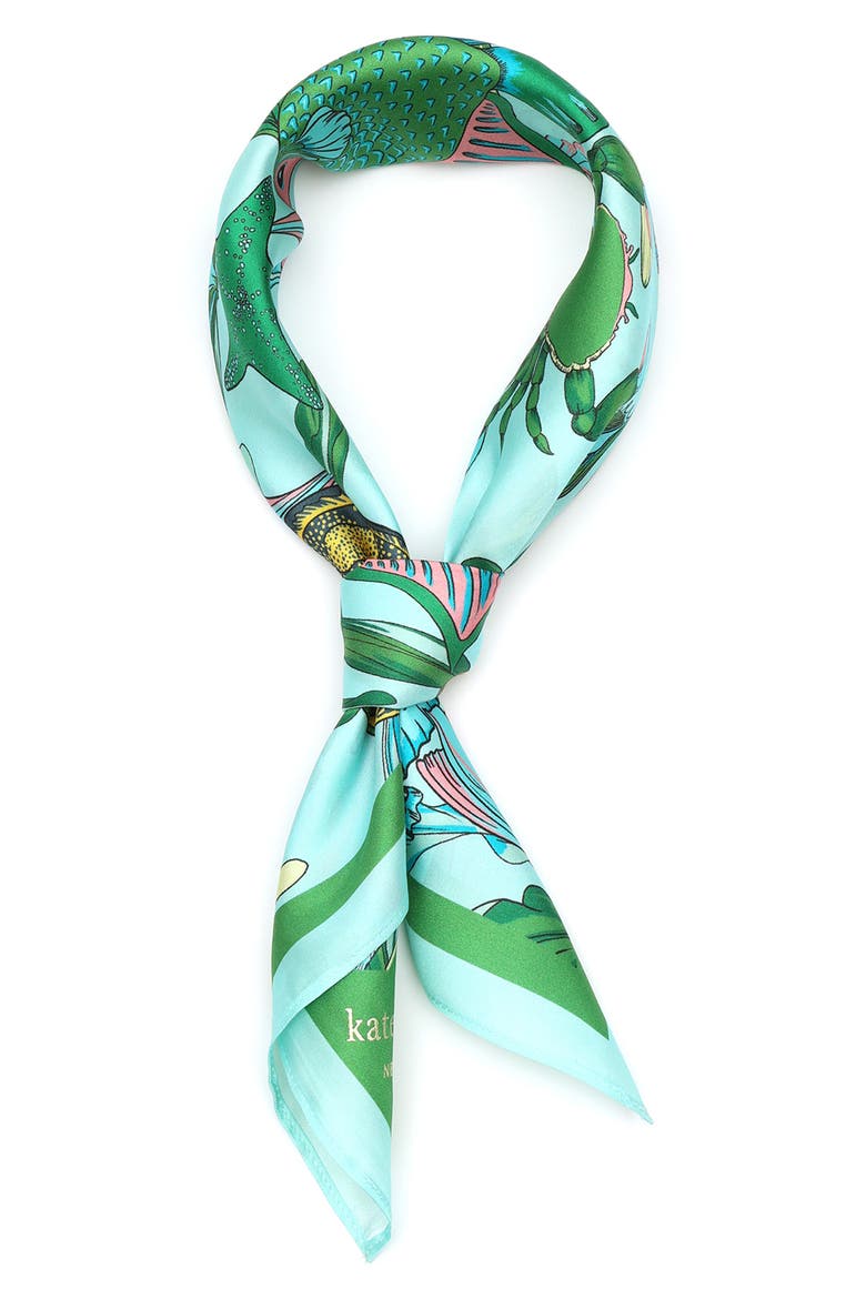 under the sea silk bandana scarf, Alternate, color, LOW TIDE
