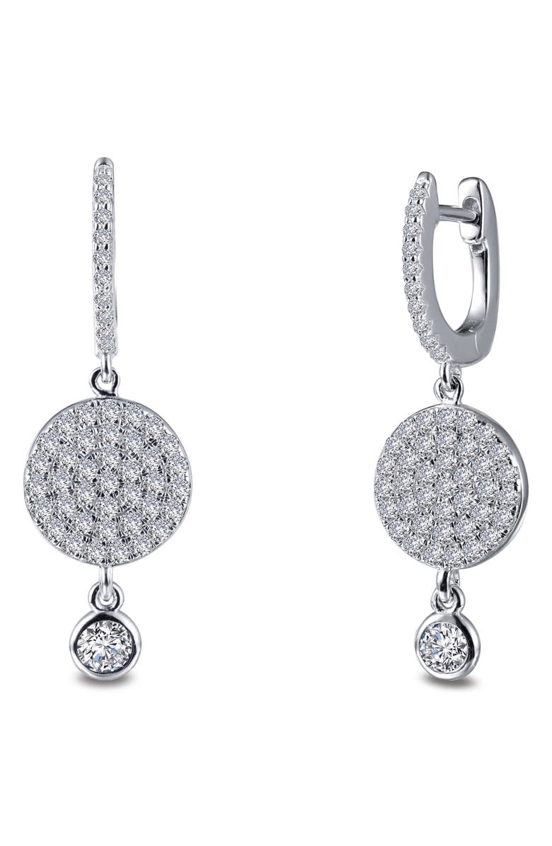 Lafonn Simulated Diamond Bezel Drop Earrings, Main, color, 