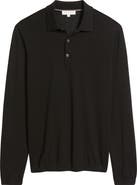 Jack Victor Long Sleeve Wool & Silk Polo Sweater