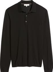 Jack Victor Long Sleeve Wool & Silk Polo Sweater
