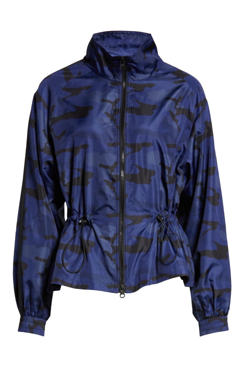 Tempest Water Repellent Peplum Jacket, Alternate, color, NAVY CAMO