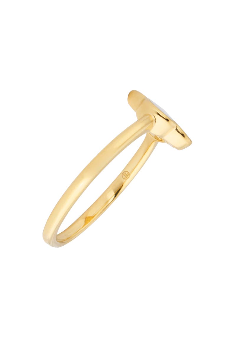 Sterling With 18K Gold Overlay And Gemstones Single Petal Ring, Alternate, color, WHITE