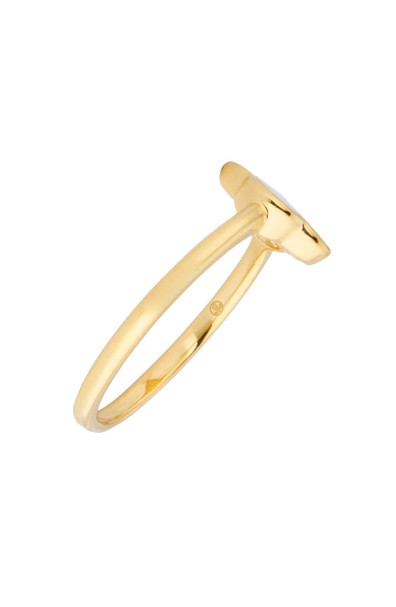 Jan Leslie Sterling With 18K Gold Overlay And Gemstones Single Petal Ring, Alternate, color, White