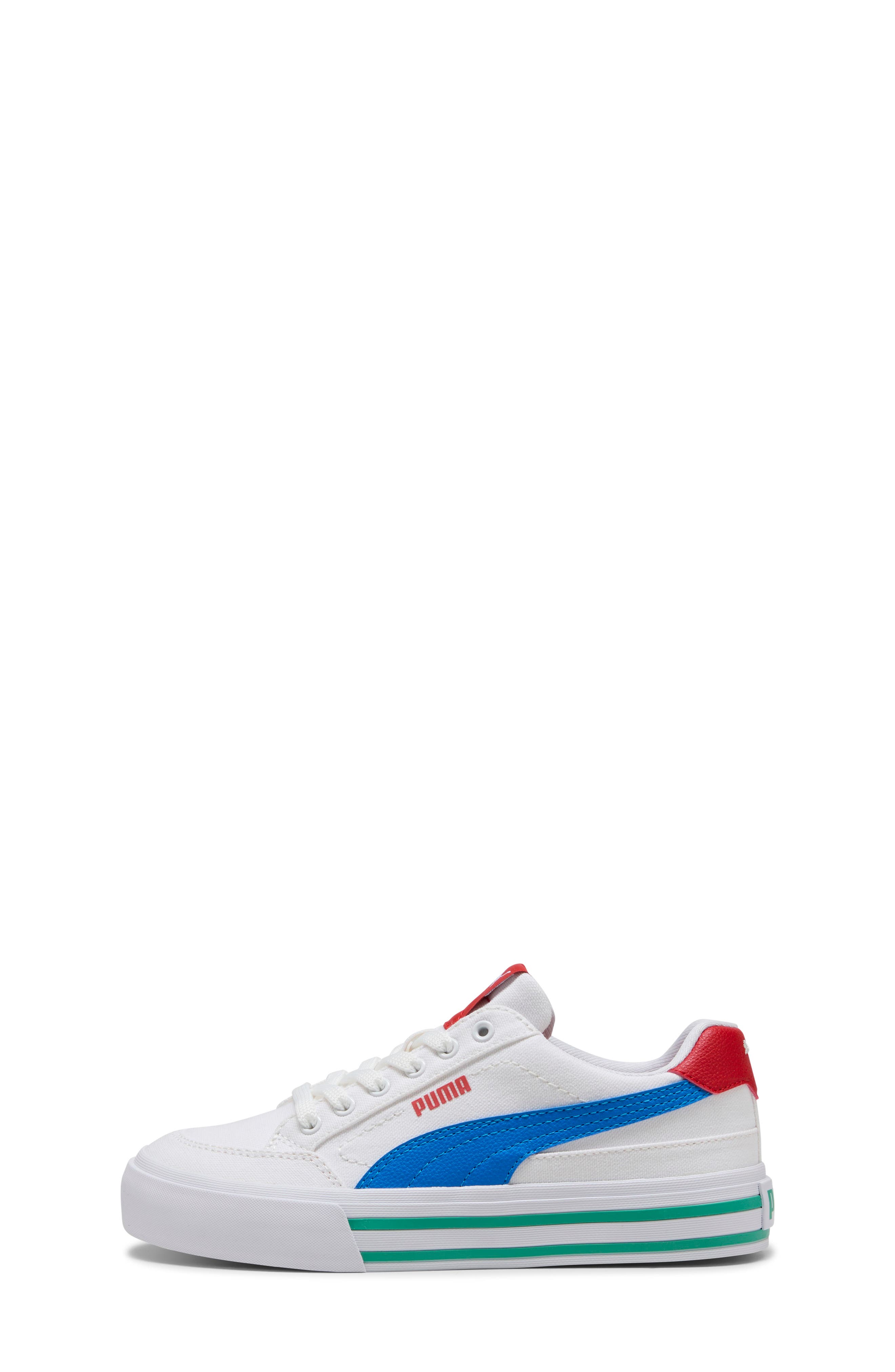 PUMA Kids' Court Classic Vulc Sneaker, Alternate, color, Puma White/ Racing Blue