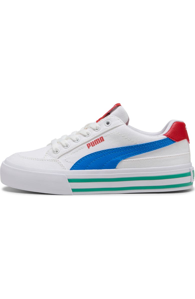 PUMA Kids' Court Classic Vulc Sneaker, Alternate, color, Puma White/ Racing Blue