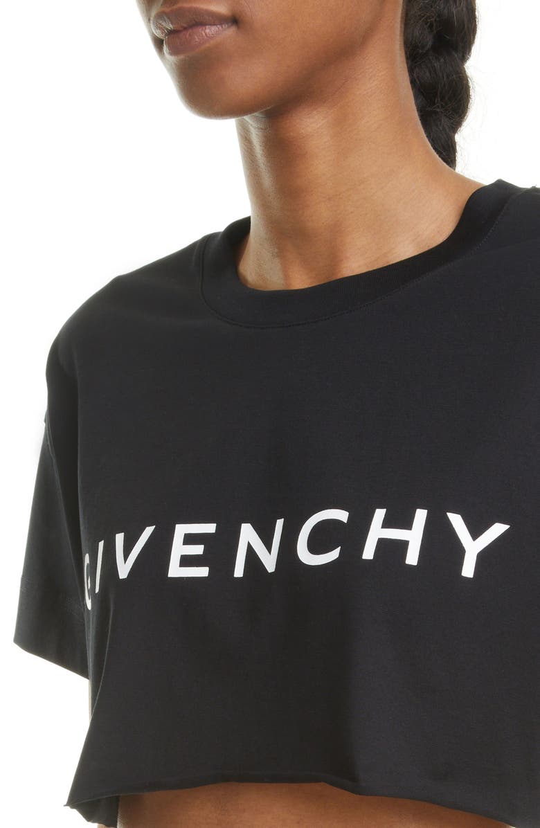 Givenchy Logo Crop Graphic Tee, Alternate, color, 