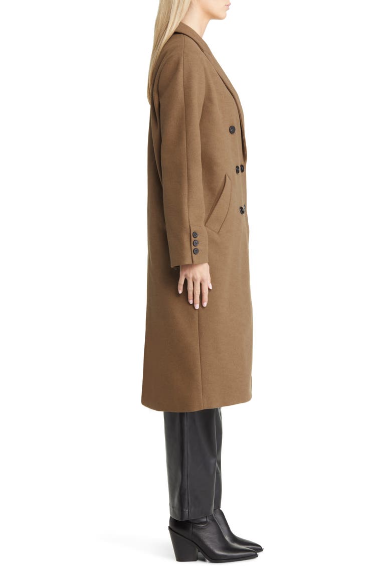 Smart Double Breasted Coat, Alternate, color, BROWN