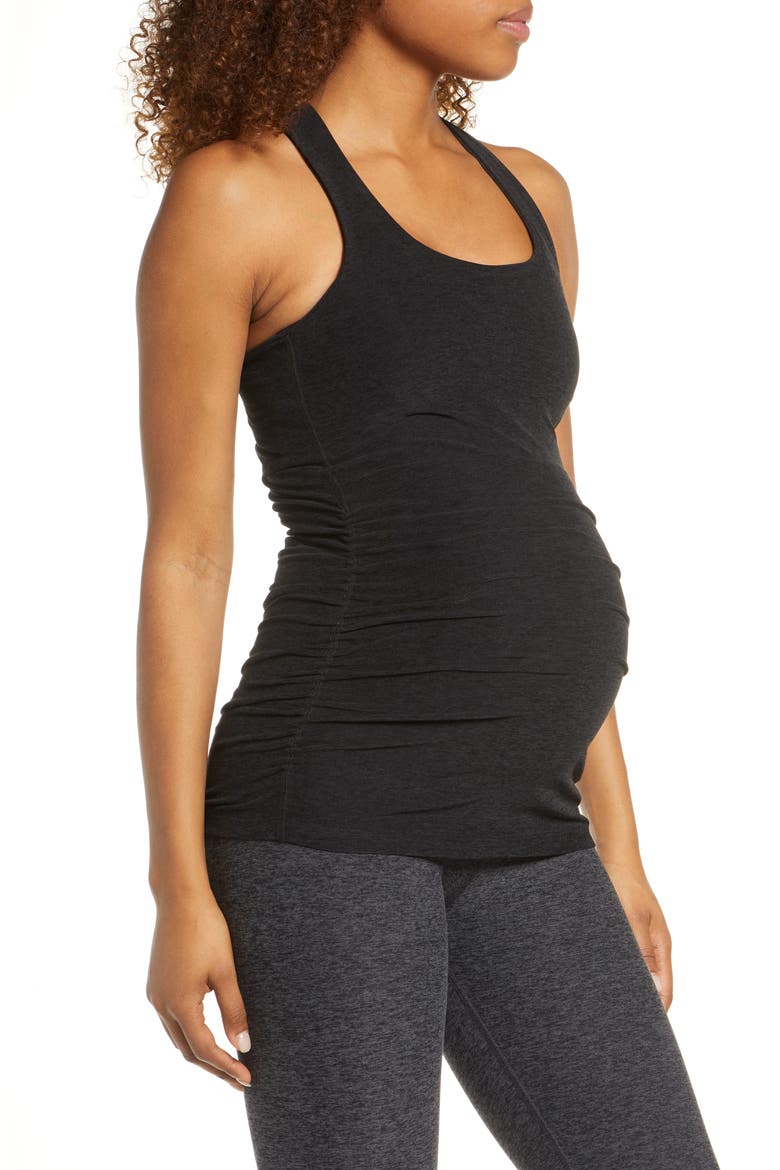 Racerback Maternity Camisole, Alternate, color, DARKEST NIGHT