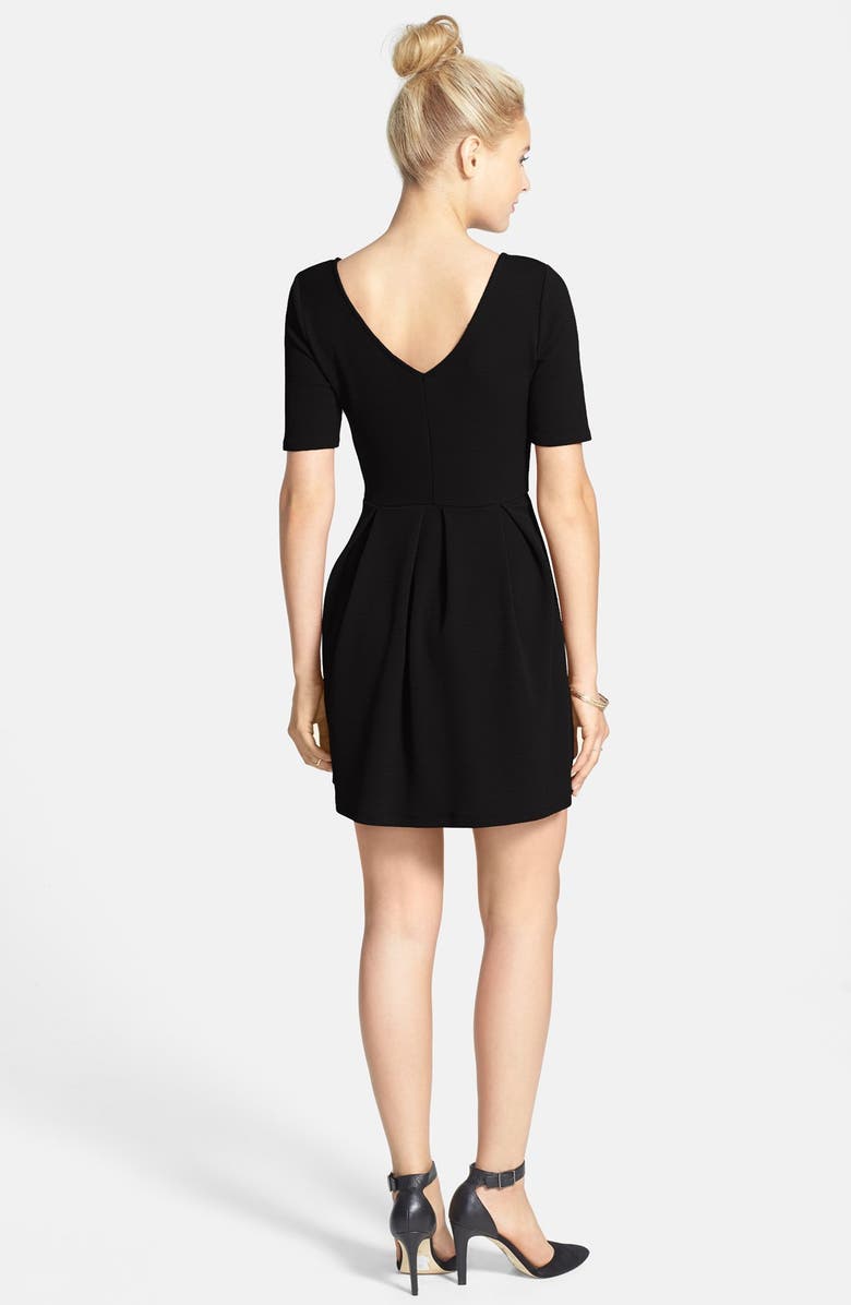 All in Favor Text Knit Skater Dress, Alternate, color, 